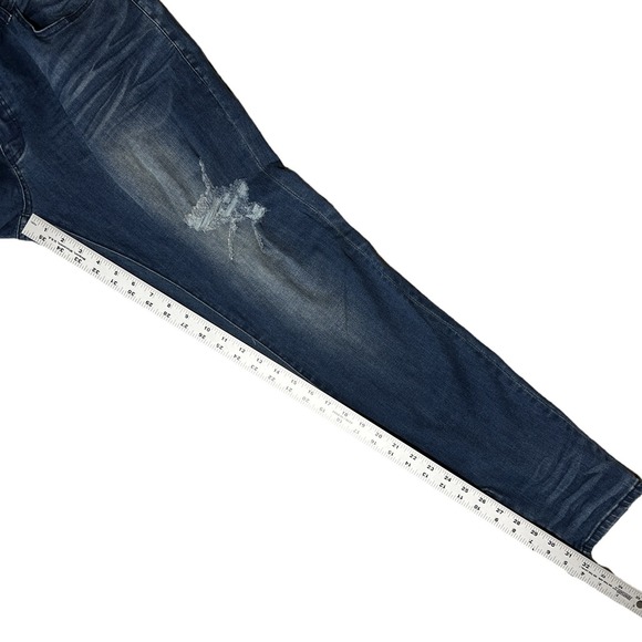 KUWALLA TEE Skinny Jeans Men's 34 Blue Distressed Ankle Zip Streetwear KUL-K2 - Picture 5 of 11